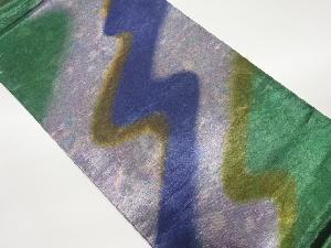 引箔曲線模様織出し袋帯